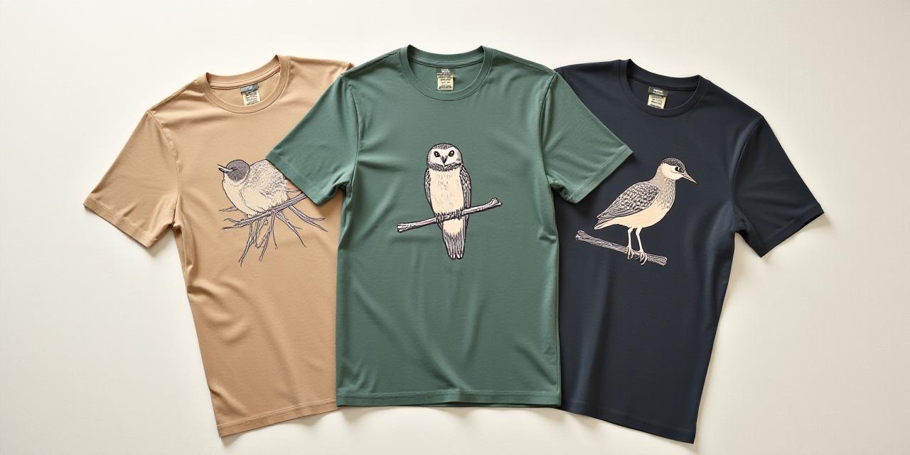 Collection of bird-themed graphic t-shirts